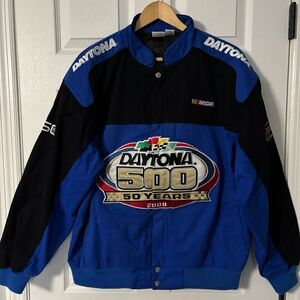 Nascar Blue and Black Daytona 500 Bomber Jacket